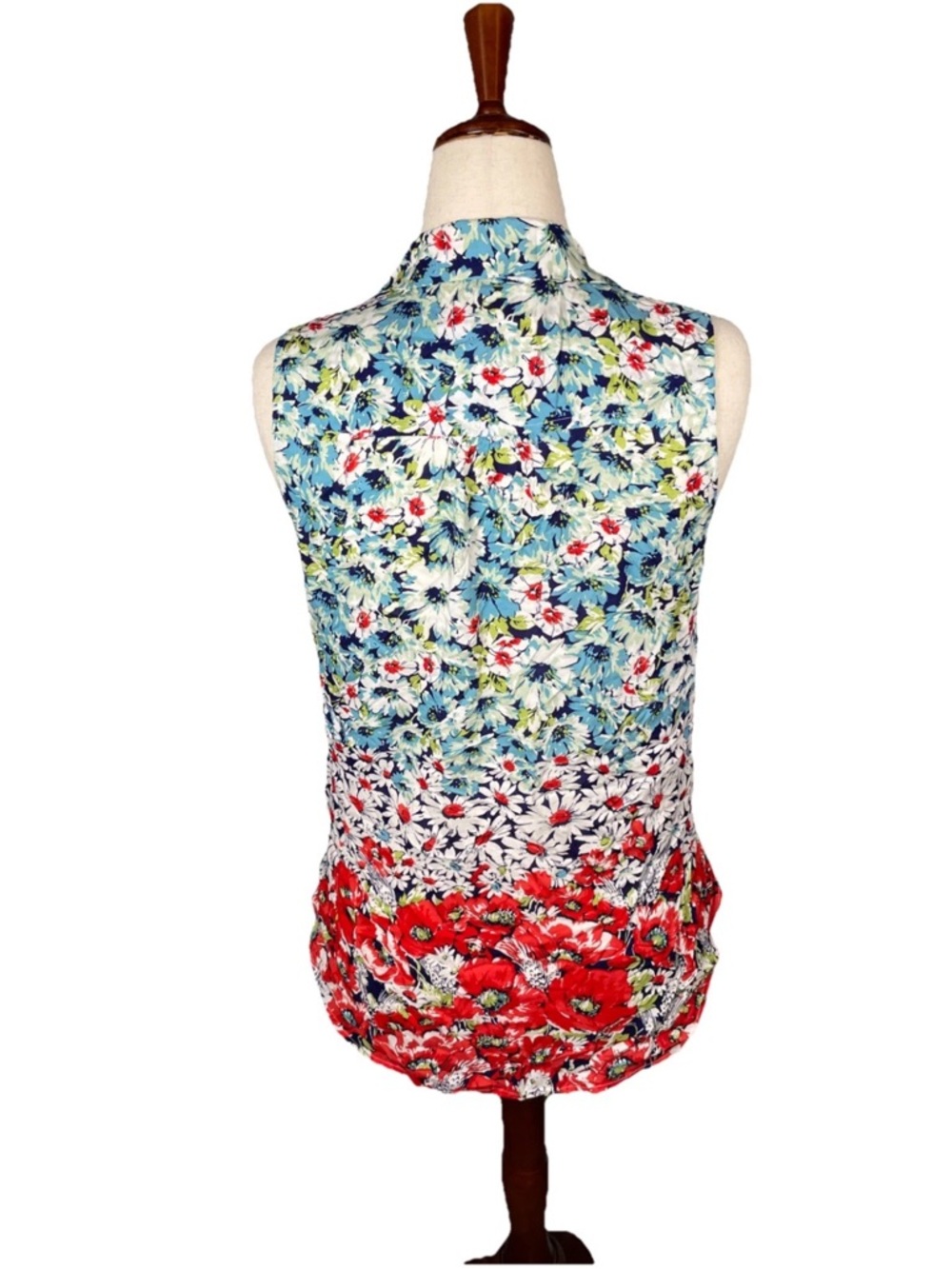 Anthropologie 6 of 52 Conversations Floral Button Up Sleeveless Top Size Small - Picture 3 of 6